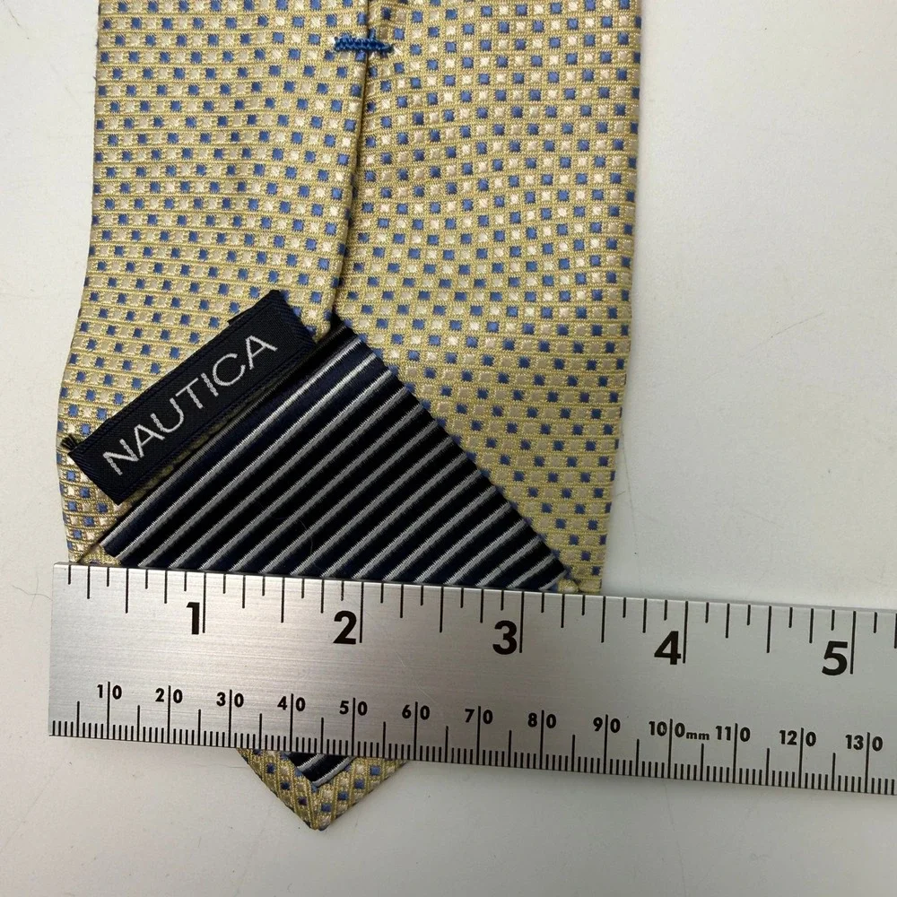 Nautica Necktie Mens OS Geometric Silk Preppy Minimalist Professional